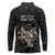 Custom Rugby Southern Hemisphere Long Sleeve Polo Shirt Argentina AUNZ South Africa Mascot Black - Polynesian Pride