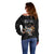 Custom Rugby Southern Hemisphere Off Shoulder Sweater Argentina AUNZ South Africa Mascot Black - Polynesian Pride