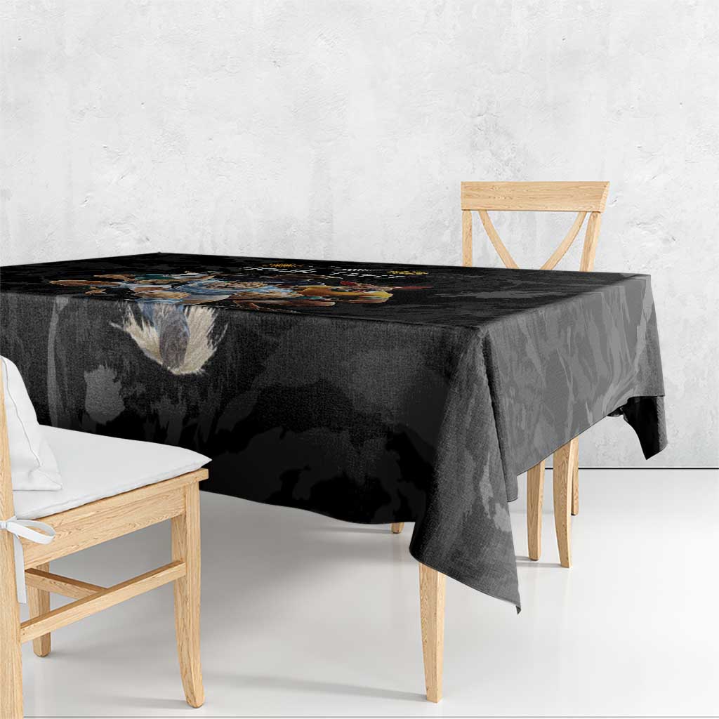 Custom Rugby Southern Hemisphere Tablecloth Argentina AUNZ South Africa Mascot Black - Polynesian Pride