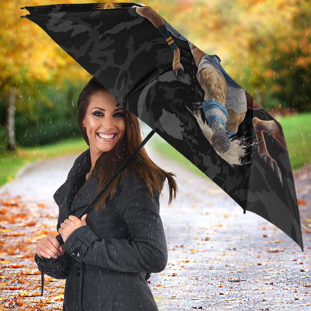 Custom Rugby Southern Hemisphere Umbrella Argentina AUNZ South Africa Mascot Black - Polynesian Pride