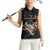 Custom Rugby Southern Hemisphere Women Sleeveless Polo Shirt Argentina AUNZ South Africa Mascot Black - Polynesian Pride