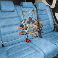 Custom Rugby Southern Hemisphere Back Car Seat Cover Argentina AUNZ South Africa Mascot Blue - Polynesian Pride