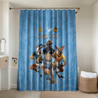 Custom Rugby Southern Hemisphere Bathroom Set Argentina AUNZ South Africa Mascot Blue - Polynesian Pride