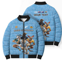 Custom Rugby Southern Hemisphere Bomber Puffer Jacket Argentina AUNZ South Africa Mascot Blue - Polynesian Pride