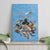 Custom Rugby Southern Hemisphere Canvas Wall Art Argentina AUNZ South Africa Mascot Blue - Polynesian Pride