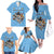 Custom Rugby Southern Hemisphere Family Matching Off The Shoulder Long Sleeve Dress and Hawaiian Shirt Argentina AUNZ South Africa Mascot Blue - Polynesian Pride