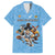 Custom Rugby Southern Hemisphere Family Matching Off The Shoulder Long Sleeve Dress and Hawaiian Shirt Argentina AUNZ South Africa Mascot Blue - Polynesian Pride