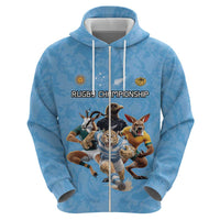 Custom Rugby Southern Hemisphere Hoodie Argentina AUNZ South Africa Mascot Blue LT9 - Polynesian Pride