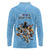 Custom Rugby Southern Hemisphere Long Sleeve Polo Shirt Argentina AUNZ South Africa Mascot Blue - Polynesian Pride