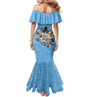 Custom Rugby Southern Hemisphere Mermaid Dress Argentina AUNZ South Africa Mascot Blue - Polynesian Pride