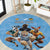 Custom Rugby Southern Hemisphere Round Carpet Argentina AUNZ South Africa Mascot Blue - Polynesian Pride