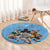 Custom Rugby Southern Hemisphere Round Carpet Argentina AUNZ South Africa Mascot Blue - Polynesian Pride
