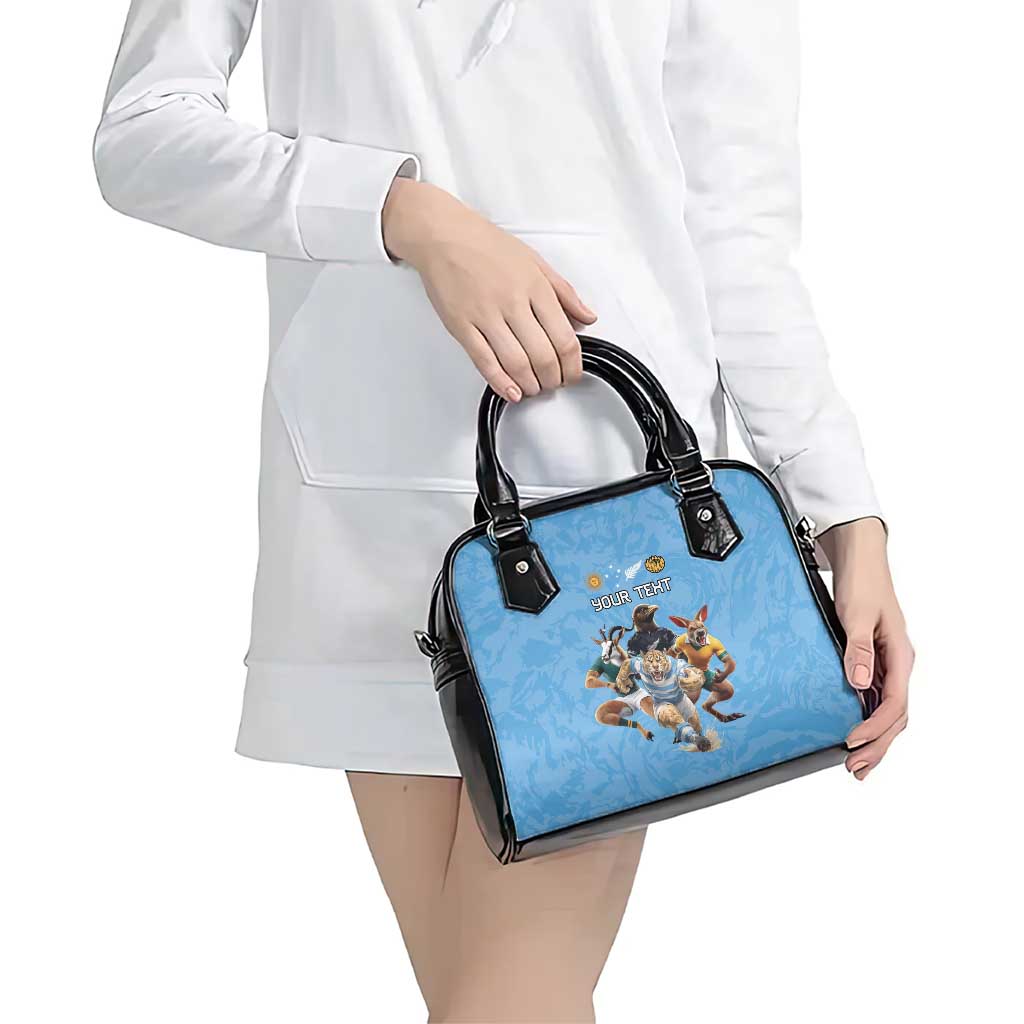 Custom Rugby Southern Hemisphere Shoulder Handbag Argentina AUNZ South Africa Mascot Blue - Polynesian Pride