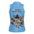Custom Rugby Southern Hemisphere Women Sleeveless Polo Shirt Argentina AUNZ South Africa Mascot Blue - Polynesian Pride