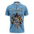 Custom Rugby Southern Hemisphere Zipper Polo Shirt Argentina AUNZ South Africa Mascot Blue - Polynesian Pride
