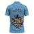 Custom Rugby Southern Hemisphere Zipper Polo Shirt Argentina AUNZ South Africa Mascot Blue - Polynesian Pride