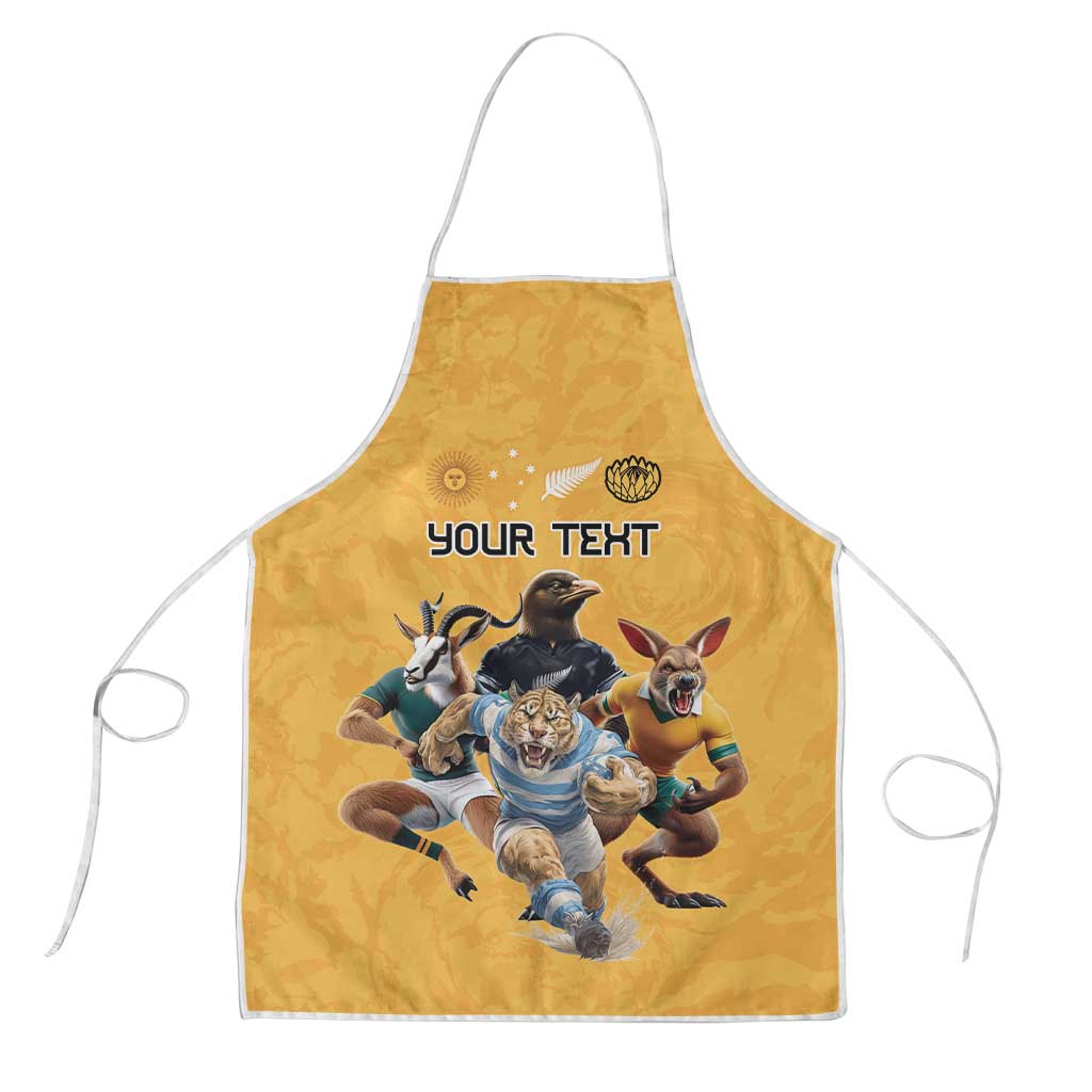 Custom Rugby Southern Hemisphere Apron Argentina AUNZ South Africa Mascot Gold - Polynesian Pride