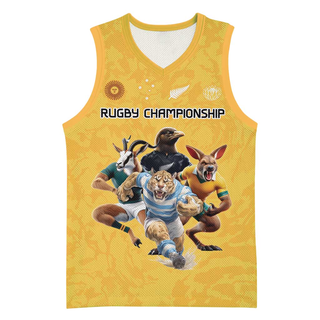 Custom Rugby Southern Hemisphere Basketball Jersey Argentina AUNZ South Africa Mascot Gold - Polynesian Pride