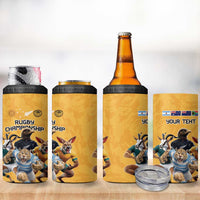 Custom Rugby Southern Hemisphere 4 in 1 Can Cooler Tumbler Argentina AUNZ South Africa Mascot Gold LT9 - Polynesian Pride
