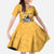 Custom Rugby Southern Hemisphere Family Matching Off The Shoulder Long Sleeve Dress and Hawaiian Shirt Argentina AUNZ South Africa Mascot Gold - Polynesian Pride