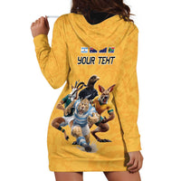 Custom Rugby Southern Hemisphere Hoodie Dress Argentina AUNZ South Africa Mascot Gold LT9 - Polynesian Pride