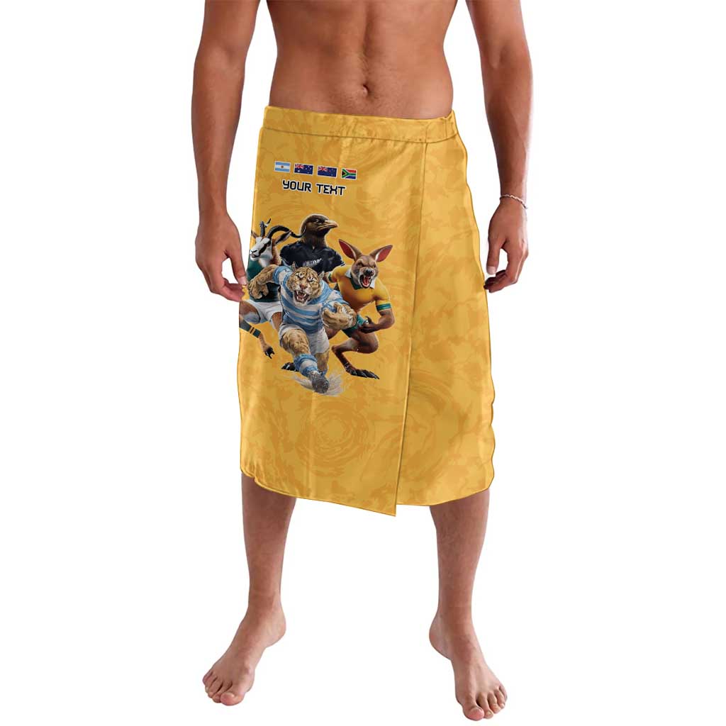 Custom Rugby Southern Hemisphere Lavalava Argentina AUNZ South Africa Mascot Gold - Polynesian Pride