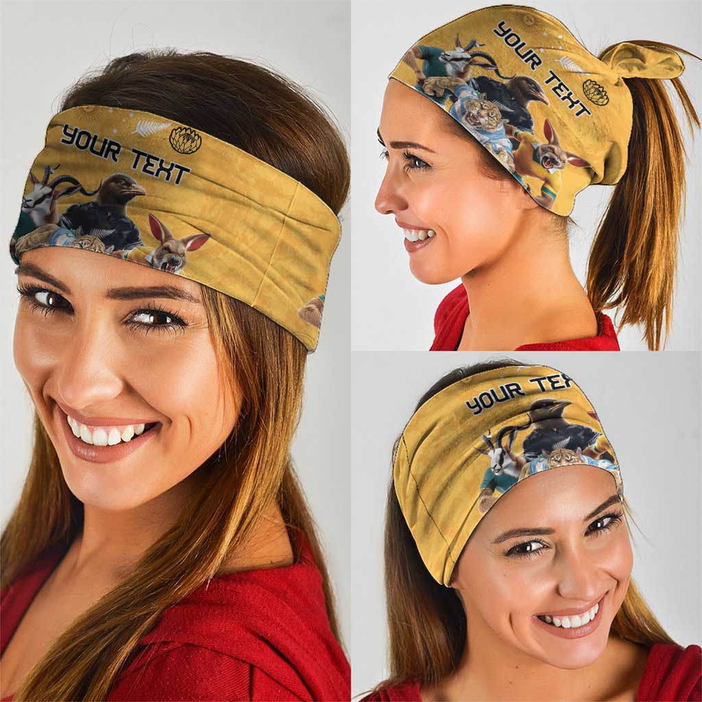 Custom Rugby Southern Hemisphere Neck Gaiter Argentina AUNZ South Africa Mascot Gold - Polynesian Pride