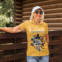 Custom Rugby Southern Hemisphere Women Polo Shirt Argentina AUNZ South Africa Mascot Gold LT9 - Polynesian Pride