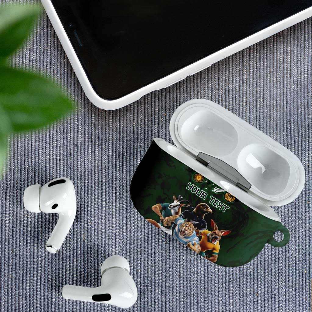 Custom Rugby Southern Hemisphere AirPods Case Argentina AUNZ South Africa Mascot Green - Polynesian Pride