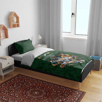 Custom Rugby Southern Hemisphere Bedding Set Argentina AUNZ South Africa Mascot Green - Polynesian Pride