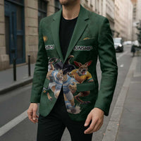 Custom Rugby Southern Hemisphere Blazer Argentina AUNZ South Africa Mascot Green - Polynesian Pride