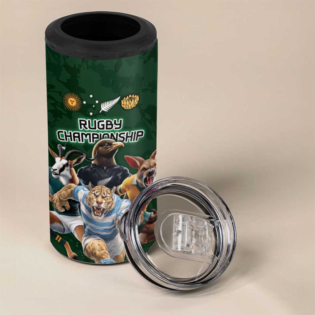Custom Rugby Southern Hemisphere 4 in 1 Can Cooler Tumbler Argentina AUNZ South Africa Mascot Green LT9 - Polynesian Pride