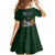 Custom Rugby Southern Hemisphere Family Matching Off Shoulder Maxi Dress and Hawaiian Shirt Argentina AUNZ South Africa Mascot Green - Polynesian Pride