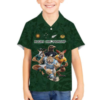 Custom Rugby Southern Hemisphere Hawaiian Shirt Argentina AUNZ South Africa Mascot Green LT9 - Polynesian Pride