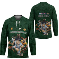Custom Rugby Southern Hemisphere Hockey Jersey Argentina AUNZ South Africa Mascot Green - Polynesian Pride