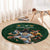 Custom Rugby Southern Hemisphere Round Carpet Argentina AUNZ South Africa Mascot Green - Polynesian Pride