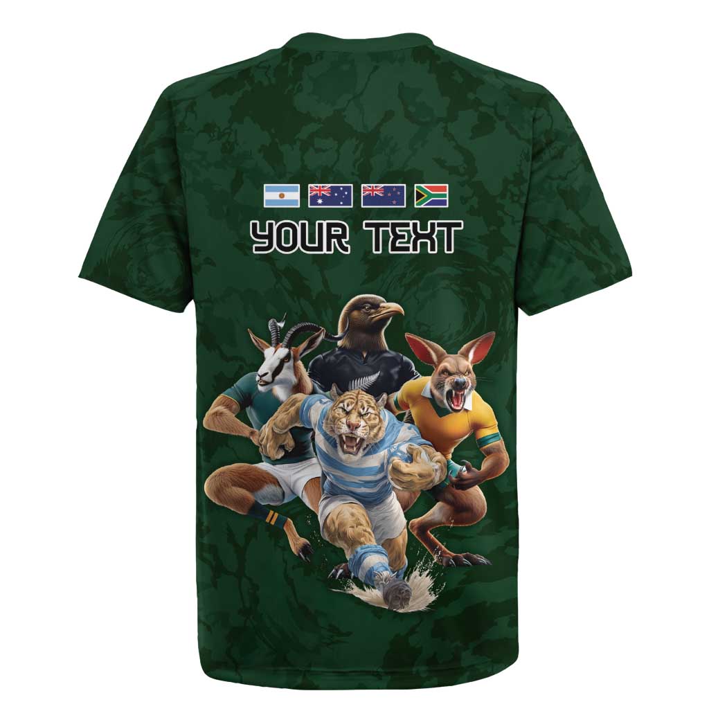 Custom Rugby Southern Hemisphere Rugby Jersey Argentina AUNZ South Africa Mascot Green - Polynesian Pride