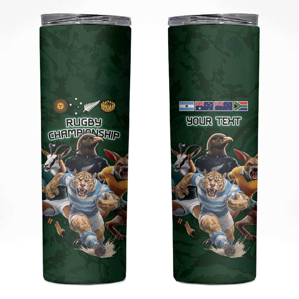 Custom Rugby Southern Hemisphere Skinny Tumbler Argentina AUNZ South Africa Mascot Green LT9 Green - Polynesian Pride