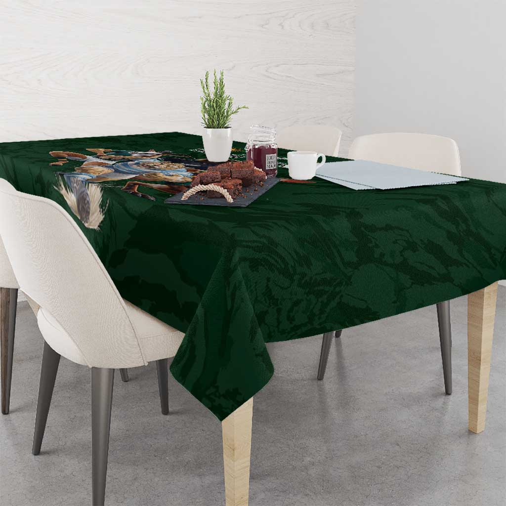 Custom Rugby Southern Hemisphere Tablecloth Argentina AUNZ South Africa Mascot Green - Polynesian Pride