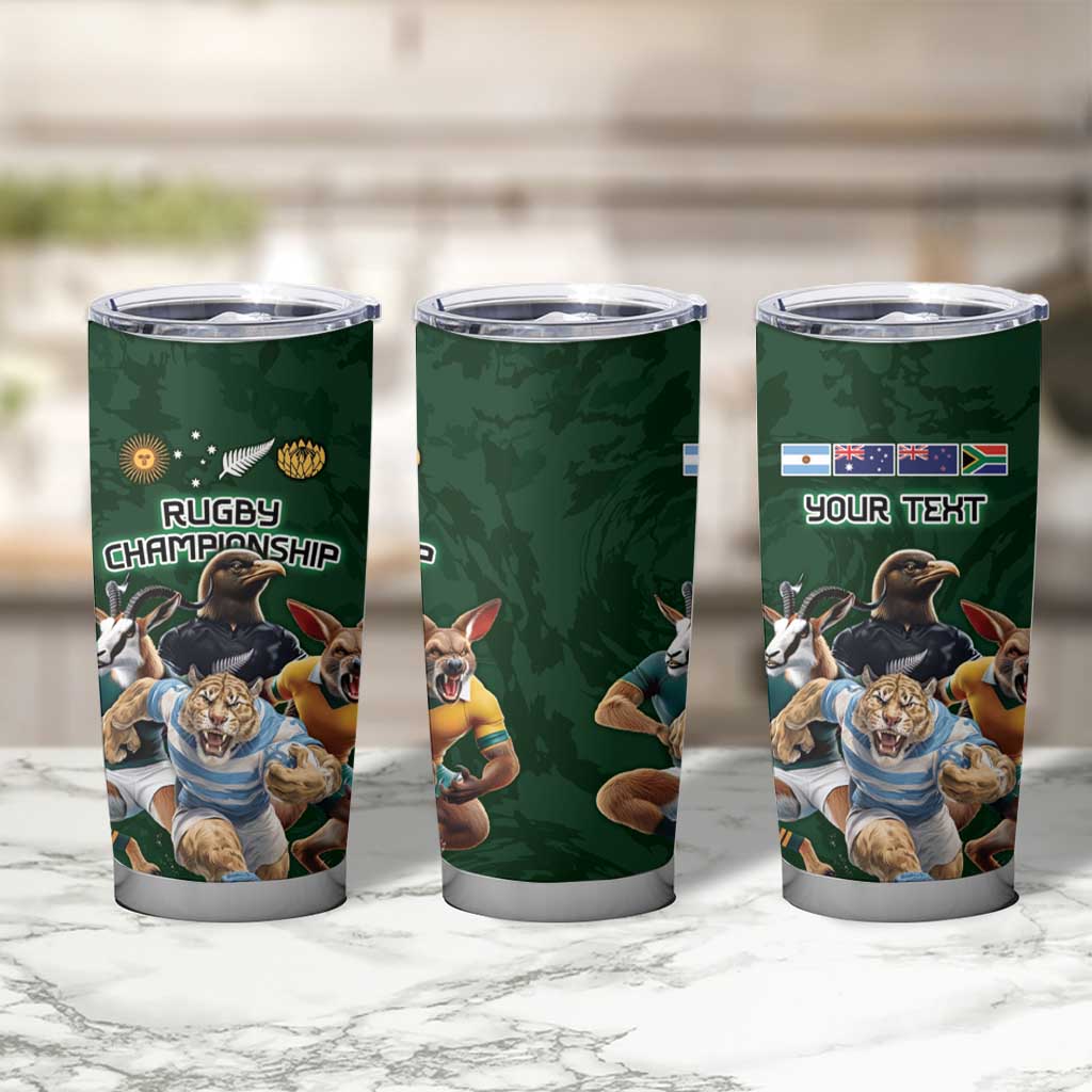 Custom Rugby Southern Hemisphere Tumbler Cup Argentina AUNZ South Africa Mascot Green - Polynesian Pride