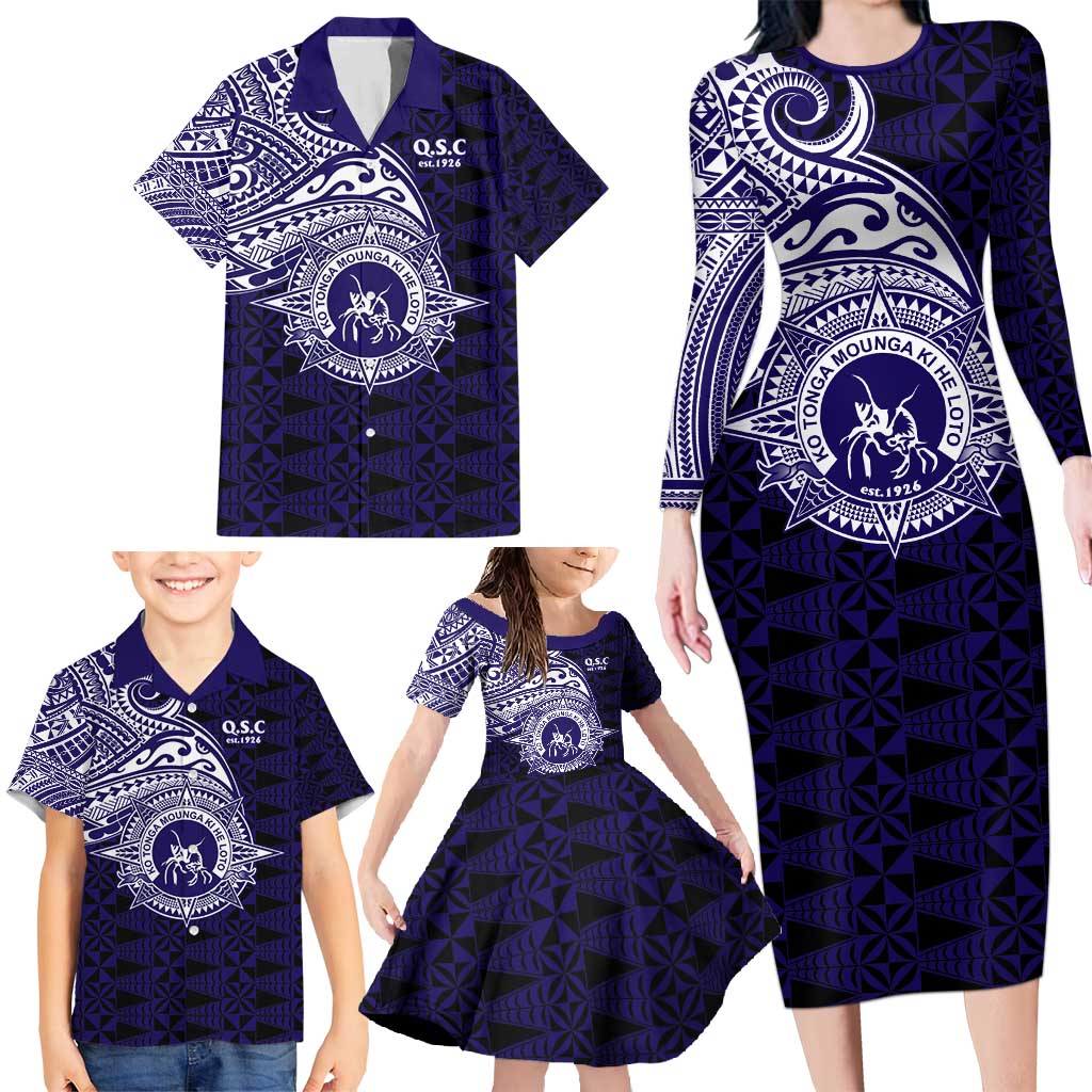Tonga Queen Salote College 100th Years Family Matching Long Sleeve Bodycon Dress and Hawaiian Shirt Est 1926 Tongan Ngatu Tapa LT9 - Polynesian Pride