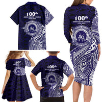 Tonga Queen Salote College 100th Years Family Matching Long Sleeve Bodycon Dress and Hawaiian Shirt Est 1926 Tongan Ngatu Tapa LT9 - Polynesian Pride
