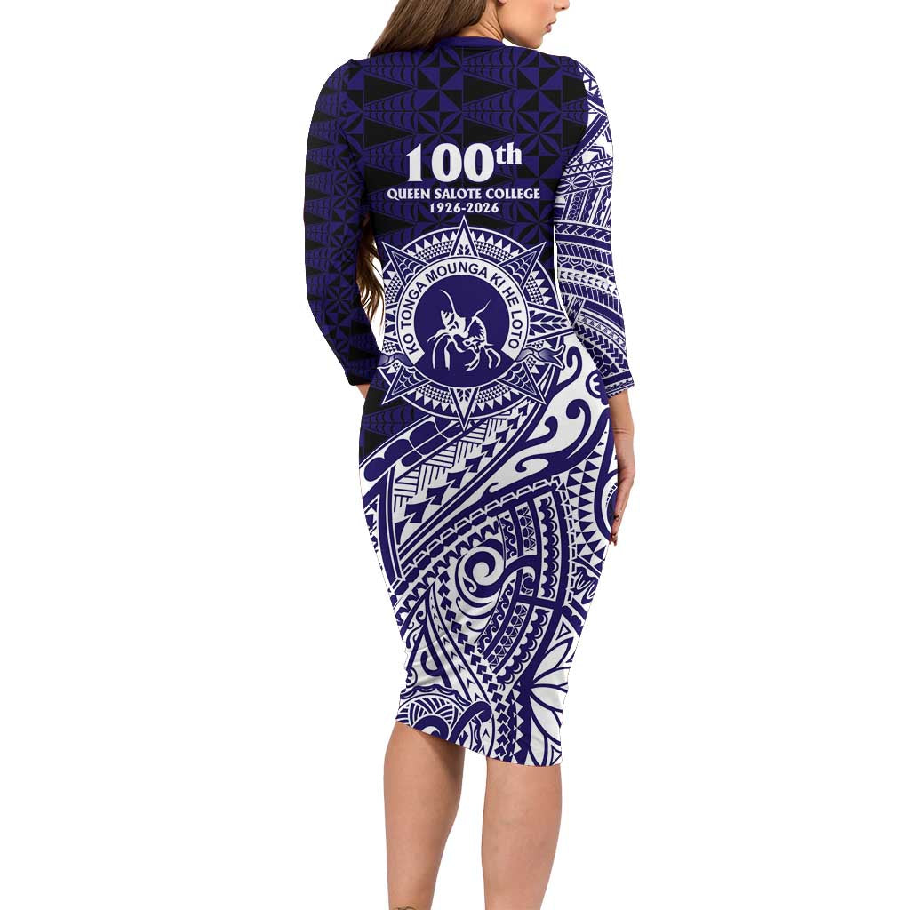 Tonga Queen Salote College 100th Years Family Matching Long Sleeve Bodycon Dress and Hawaiian Shirt Est 1926 Tongan Ngatu Tapa LT9 - Polynesian Pride