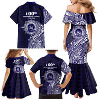 Tonga Queen Salote College 100th Years Family Matching Mermaid Dress and Hawaiian Shirt Est 1926 Tongan Ngatu Tapa LT9 - Polynesian Pride