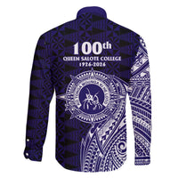 Tonga Queen Salote College 100th Years Family Matching Off The Shoulder Long Sleeve Dress and Hawaiian Shirt Est 1926 Tongan Ngatu Tapa LT9 - Polynesian Pride