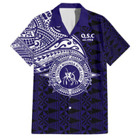 Tonga Queen Salote College 100th Years Family Matching Short Sleeve Bodycon Dress and Hawaiian Shirt Est 1926 Tongan Ngatu Tapa LT9 Dad's Shirt - Short Sleeve Blue - Polynesian Pride