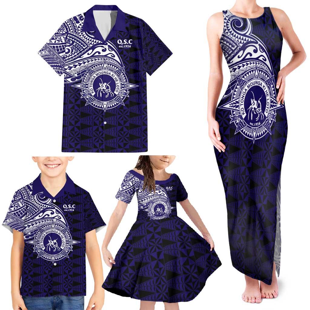 Tonga Queen Salote College 100th Years Family Matching Tank Maxi Dress and Hawaiian Shirt Est 1926 Tongan Ngatu Tapa LT9 - Polynesian Pride