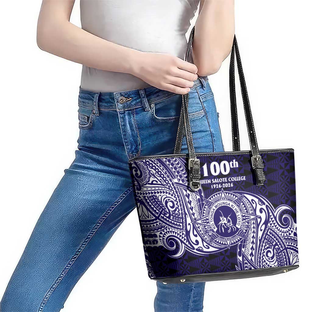Tonga Queen Salote College 100th Years Leather Tote Bag Est 1926 Tongan Ngatu Tapa - Polynesian Pride