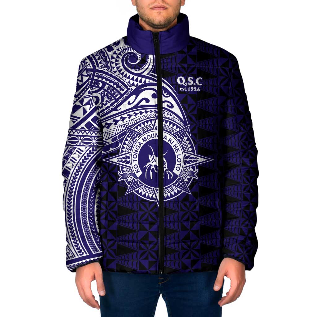 Tonga Queen Salote College 100th Years Padded Jacket Est 1926 Tongan Ngatu Tapa - Polynesian Pride