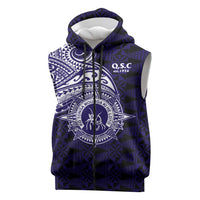 Tonga Queen Salote College 100th Years Sleeveless Zip Hoodie Est 1926 Tongan Ngatu Tapa - Polynesian Pride